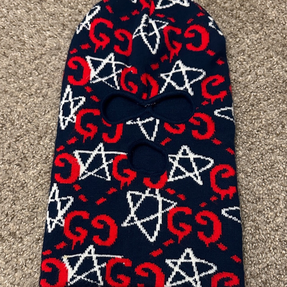 Star and Logo Patterned Balaclava